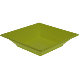 Plastic bord Diep Vierkant pistache groen 17 cm (5 stuks) 