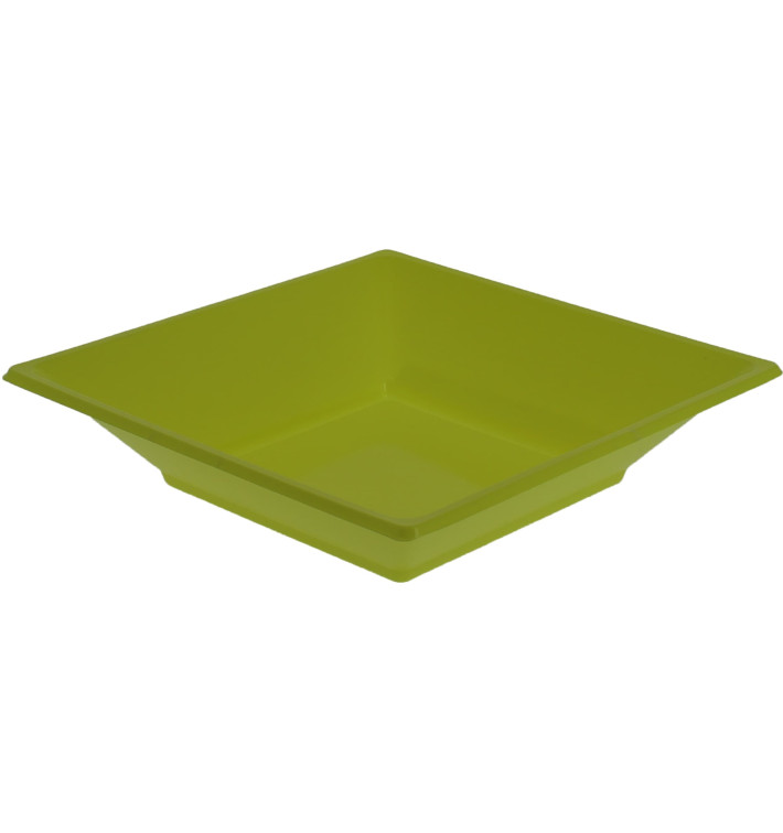 Plastic bord Diep Vierkant pistache groen 17 cm (25 stuks) Plastic bord Diep Vierkant pistache groen 17 cm (25 stuks)