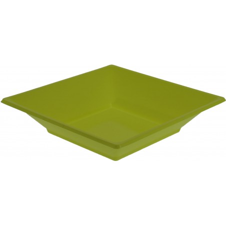 Plastic bord Diep Vierkant pistache groen 17 cm (750 stuks)