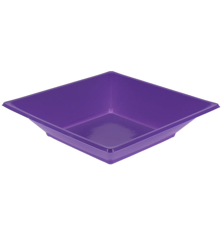 Plastic bord Diep Vierkant lila 17 cm (750 stuks) Plastic bord Diep Vierkant lila 17 cm (750 stuks)