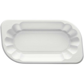 Plastic dienblad wit 17,5x9,5x3cm 250ml (1500 stuks)