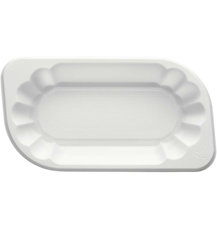 Plastic dienblad wit 17,5x9,5x3cm 250ml (1500 stuks) Plastic dienblad wit 17,5x9,5x3cm 250ml (1500 stuks)