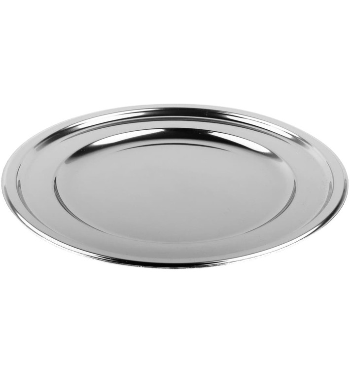 Plastic bord PET Rond vormig zilver Ø18,5 cm (180 stuks)