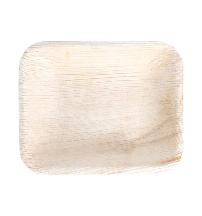 Palm blad dienblad Rechthoekige vorm 16x12,5x3cm (200 stuks)