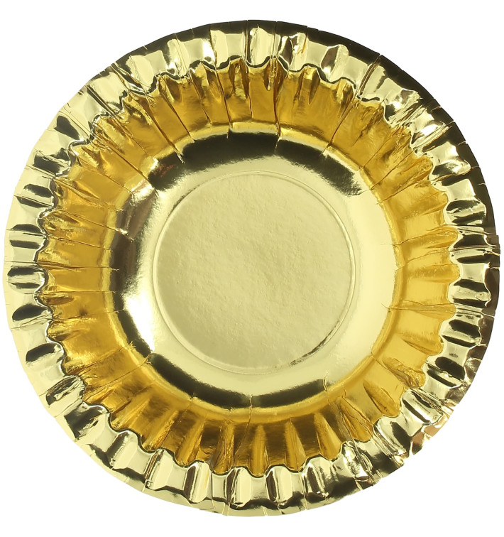 Papieren Kom "Party" goud Ø16cm (90 stuks) Papieren Kom "Party" goud Ø16cm (90 stuks)