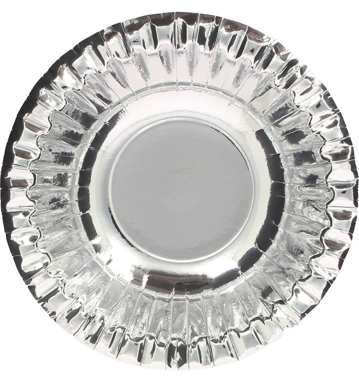 Papieren Kom "Party" zilver Ø16cm (6 stuks) Papieren Kom "Party" zilver Ø16cm (6 stuks)