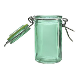 Glazen voorraadpot Luchtdicht groen 70ml Ø4,5x8cm (8 stuks) 