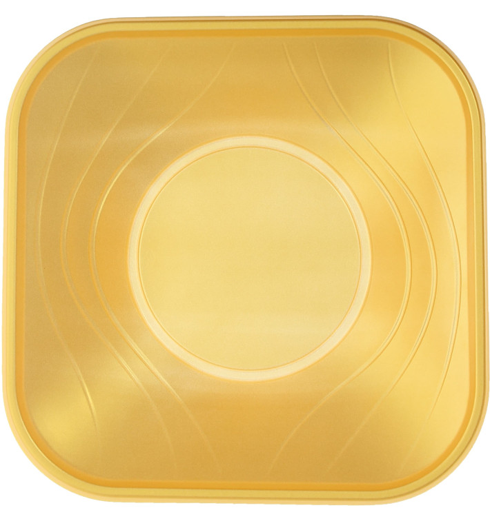 Plastic Kom PP Vierkant "X-Table" goud 18x18cm (120 stuks) Plastic Kom PP Vierkant "X-Table" goud 18x18cm (120 stuks)