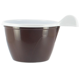 Plastic beker chocolade 100 ml (20 stuks)