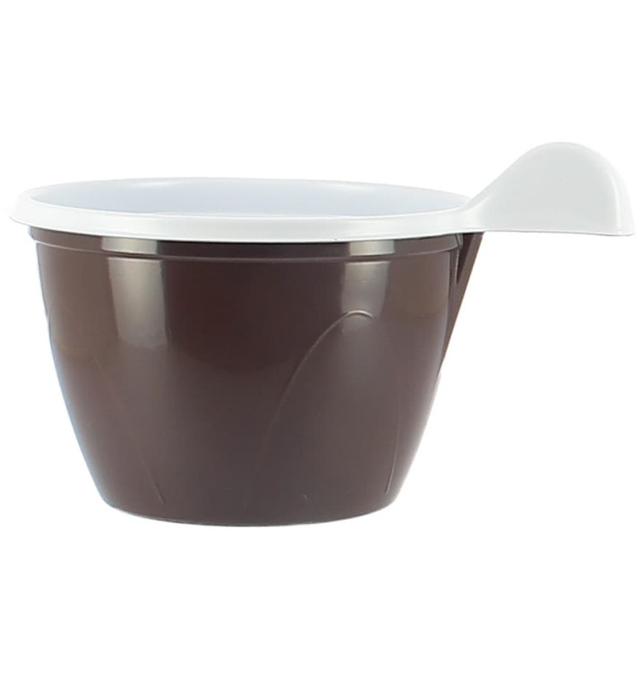 Plastic beker chocolade 100 ml (20 stuks) Plastic beker chocolade 100 ml (20 stuks)
