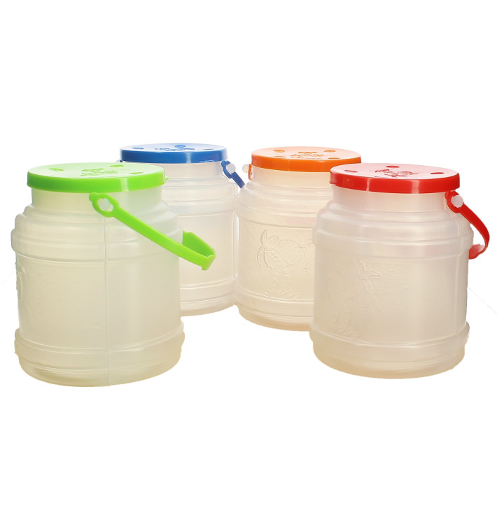 Plastic melk Container met handvat en Deksel 500 ml (10 stuks) 