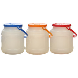 Plastic melk Container met handvat en Deksel 500 ml (10 stuks) 