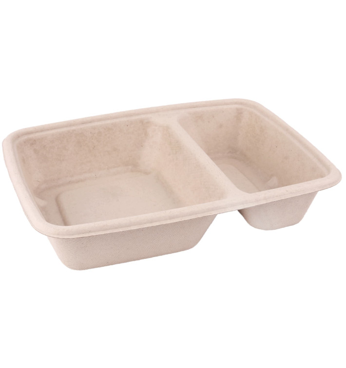 Suikerriet Container 2 Compartmenten 800ml 23x16,5x5cm (75 stuks) Suikerriet Container 2 Compartmenten 800ml 23x16,5x5cm (75 stuks)