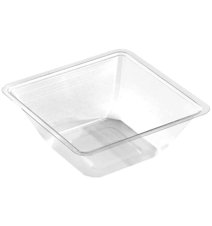 Plastic mini-Kom PET hittebestendig 175ml 9x9x4cm (50 stuks) Plastic mini-Kom PET hittebestendig 175ml 9x9x4cm (50 stuks)