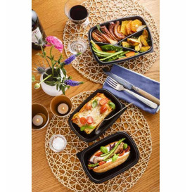 Plastic deli Container PP zwart 375ml 20x13x4cm (300 stuks)