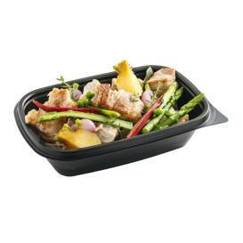 Plastic deli Container PP zwart 500ml 20x13x5cm (50 stuks) 