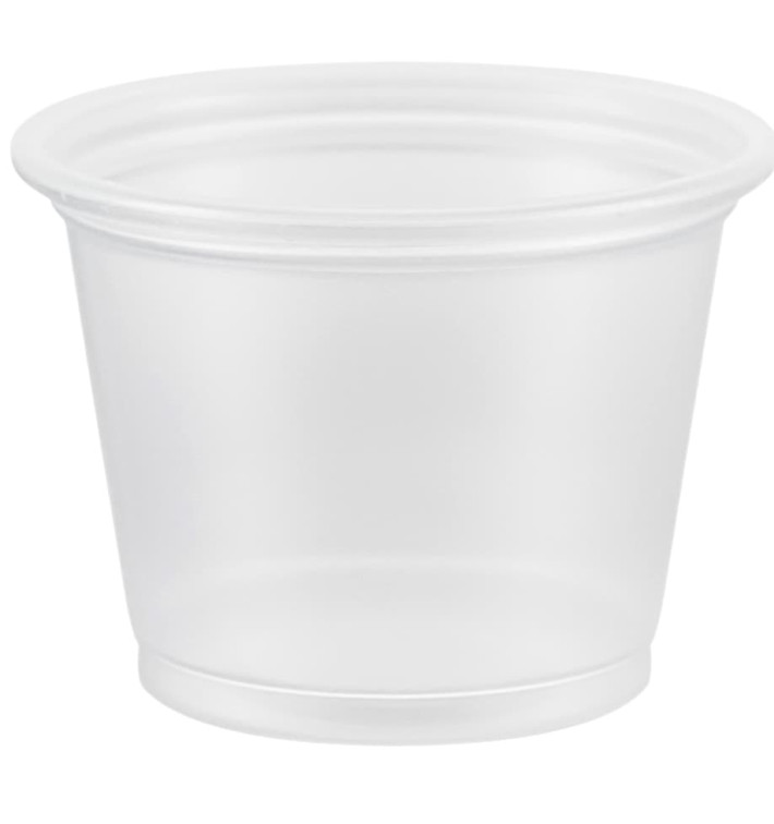 Plastic PP Soufflébeker transparant 30ml Ø4,8cm (125 stuks) Plastic PP Soufflébeker transparant 30ml Ø4,8cm (125 stuks)