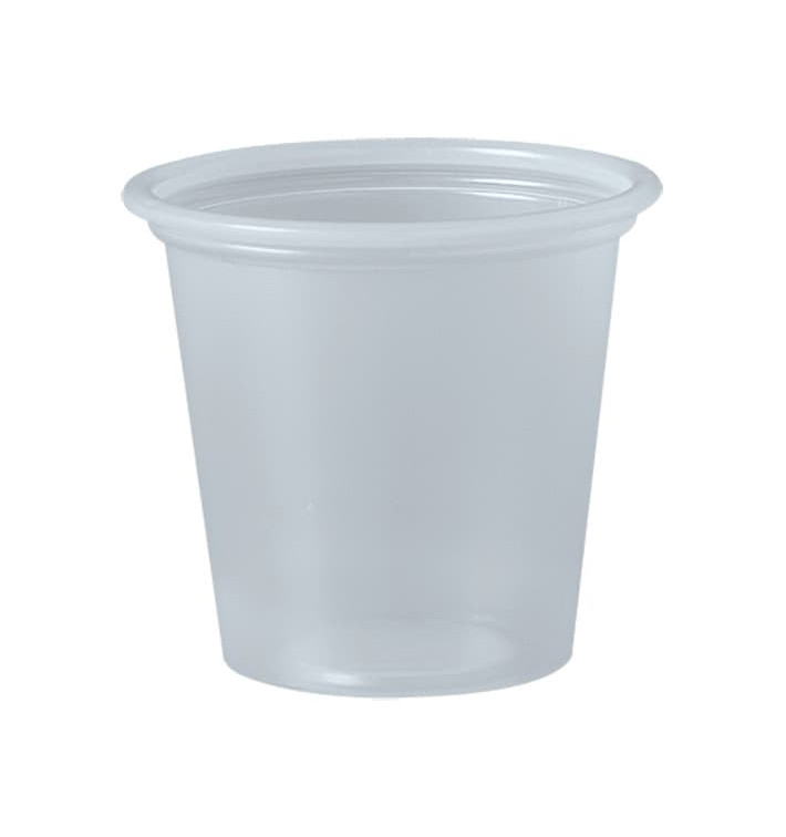 Plastic PP Soufflébeker transparant 35ml Ø4,8cm (2500 stuks) Plastic PP Soufflébeker transparant 35ml Ø4,8cm (2500 stuks)
