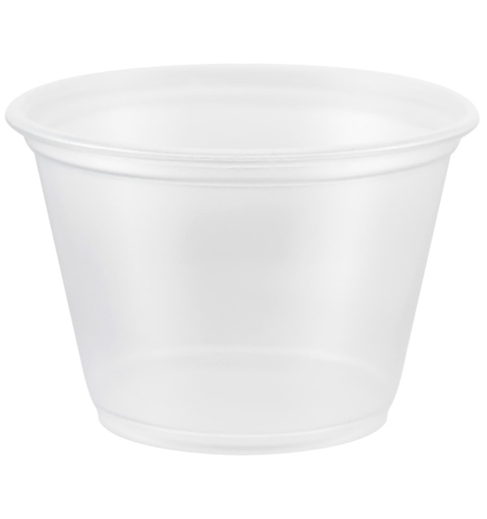 Plastic PP Soufflébeker transparant 75ml Ø6,6cm (125 stuks) Plastic PP Soufflébeker transparant 75ml Ø6,6cm (125 stuks)