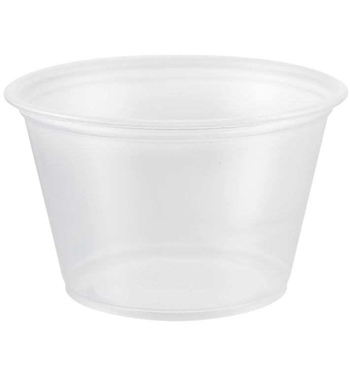 Plastic PP Soufflébeker transparant 120ml Ø7,3cm (125 stuks) Plastic PP Soufflébeker transparant 120ml Ø7,3cm (125 stuks)