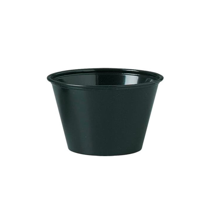 Plastic PP Soufflébeker zwart 120ml Ø7,3cm (2500 stuks) Plastic PP Soufflébeker zwart 120ml Ø7,3cm (2500 stuks)