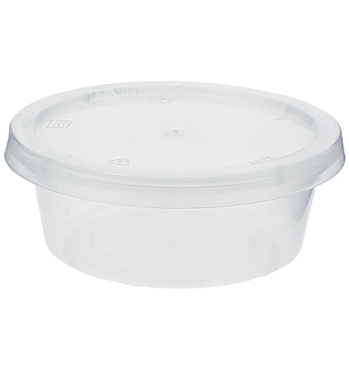 Plastic PP Soufflébeker met Deksel 85ml (100 stuks) Plastic PP Soufflébeker met Deksel 85ml (100 stuks)