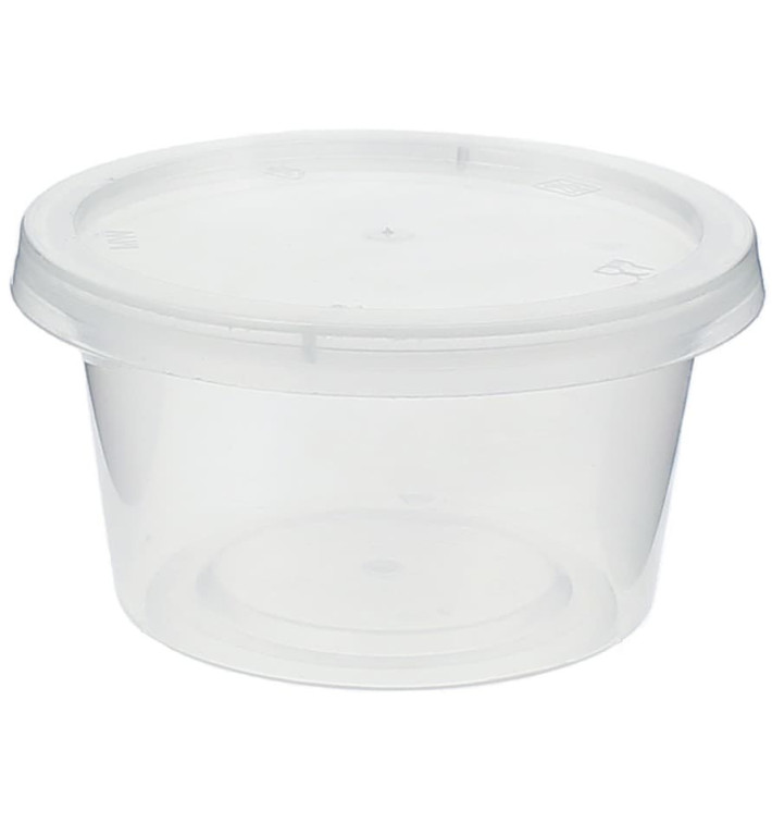 Plastic PP Soufflébeker met Deksel 120ml (50 stuks) Plastic PP Soufflébeker met Deksel 120ml (50 stuks)