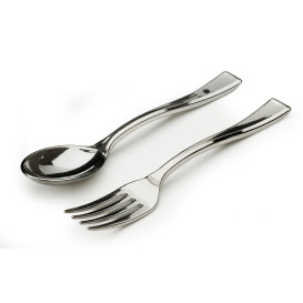 Plastic PS thee lepel gemetalliseerd 13 cm (100 stuks) 