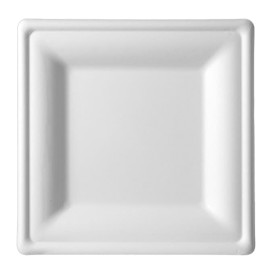 Suikerriet bord Vierkant wit 15x15 cm (25 stuks) 
