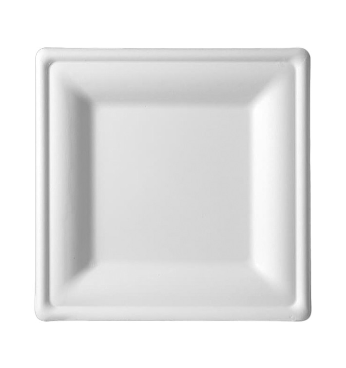 Suikerriet bord Vierkant wit 15x15 cm (25 stuks) Suikerriet bord Vierkant wit 15x15 cm (25 stuks)