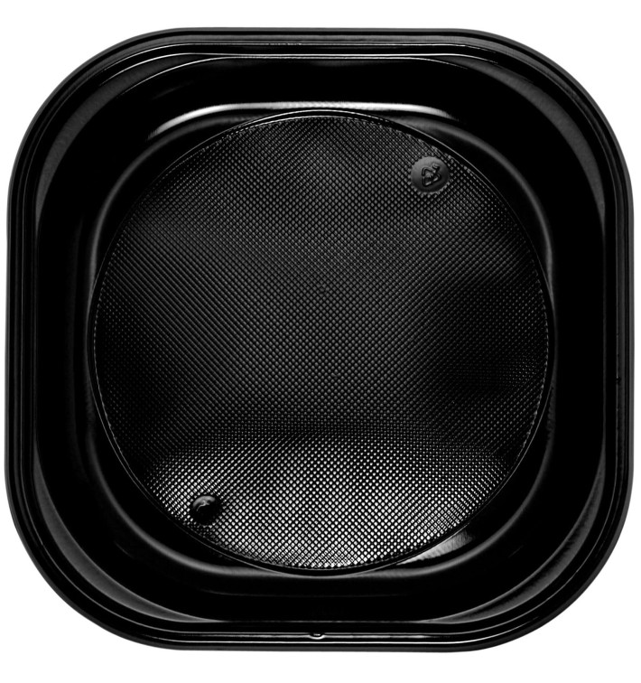 Plastic bord PS Vierkant zwart 20x20 cm (720 stuks) Plastic bord PS Vierkant zwart 20x20 cm (720 stuks)