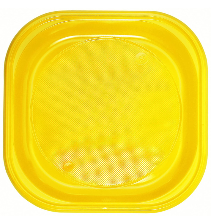 Plastic bord PS Vierkant geel Ø20x20 cm (720 stuks) Plastic bord PS Vierkant geel Ø20x20 cm (720 stuks)