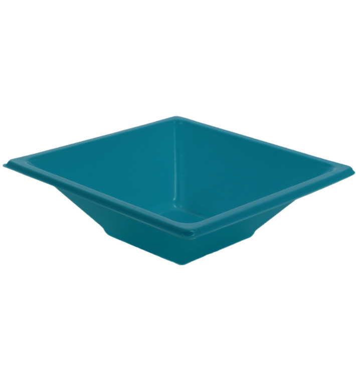 Plastic kom PS Vierkant turkoois 12x12cm (12 stuks) Plastic kom PS Vierkant turkoois 12x12cm (12 stuks)