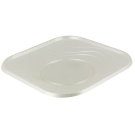 Plastic bord PP "X-Table" Vierkant parel 18 cm (8 stuks)