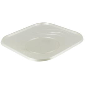 Plastic bord PP "X-Table" Vierkant parel 18 cm (8 stuks) 