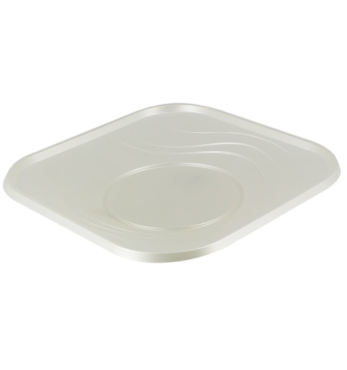 Plastic bord PP "X-Table" Vierkant parel 18 cm (8 stuks) Plastic bord PP "X-Table" Vierkant parel 18 cm (8 stuks)