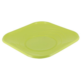 Plastic bord PP "X-Table" Vierkant Lime 18 cm (8 stuks) 