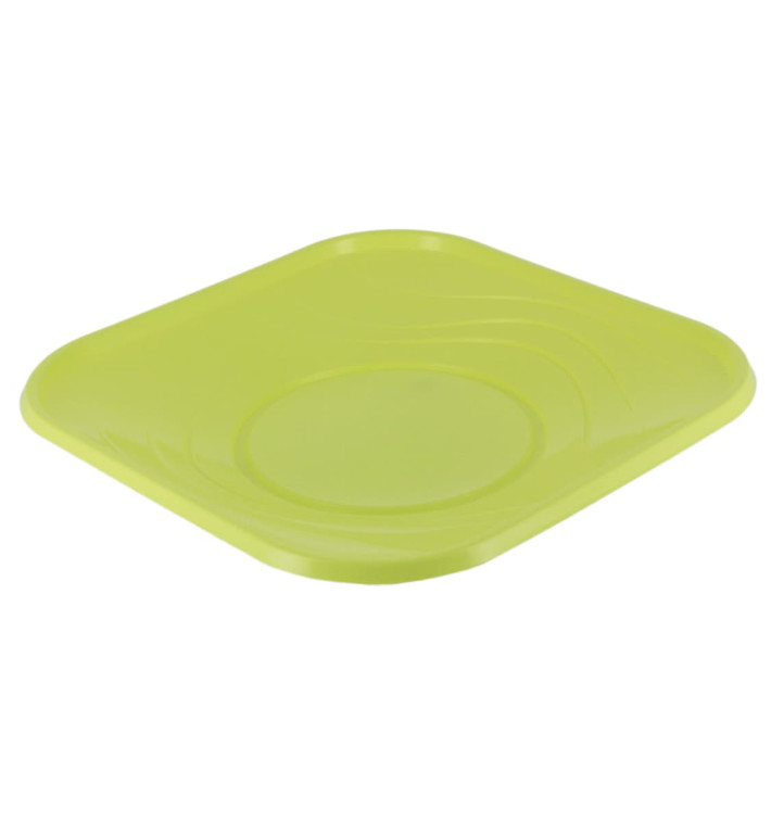 Plastic bord PP "X-Table" Vierkant Lime 18 cm (8 stuks) Plastic bord PP "X-Table" Vierkant Lime 18 cm (8 stuks)