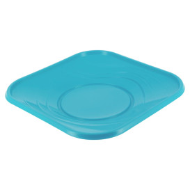 Plastic bord PP "X-Table" Vierkant turkoois 18 cm (120 stuks)