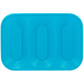 Plastic dienblad microgolfbaar "X-Table" 3C turkoois 33x23cm (30 stuks)