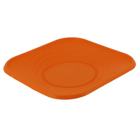 Plastic bord PP "X-Table" Vierkant oranje 18 cm (8 stuks) 