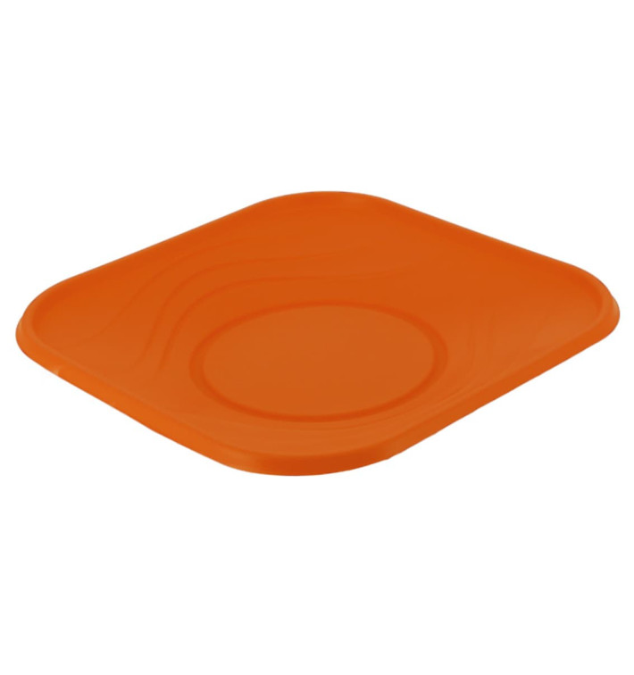 Plastic bord PP "X-Table" Vierkant oranje 18 cm (120 stuks) Plastic bord PP "X-Table" Vierkant oranje 18 cm (120 stuks)