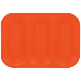 Plastic dienblad microgolfbaar "X-Table" 3C oranje 33x23cm (2 stuks) 