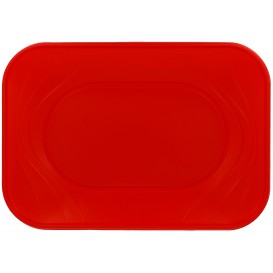 Plastic dienblad microgolfbaar "X-Table" rood 33x23cm (2 stuks) 