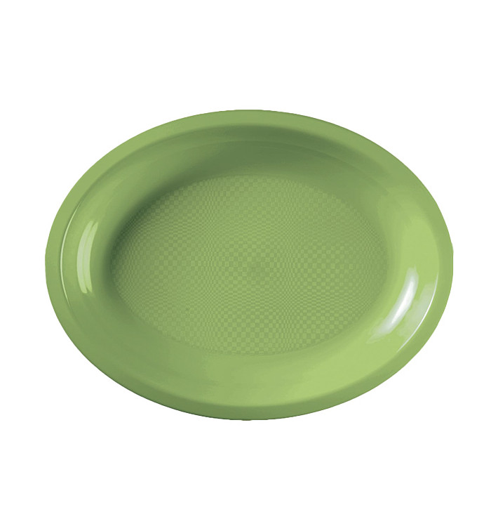 Plastic schotel microgolfbaar Ovaal vormig limoengroen 25,5x19 cm (50 stuks) Plastic schotel microgolfbaar Ovaal vormig limoengroen 25,5x19 cm (50 stuks)
