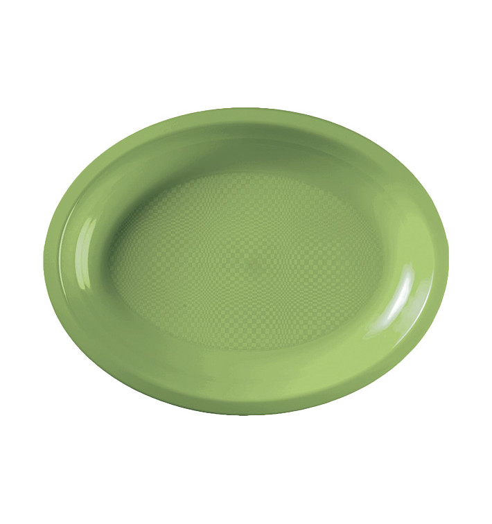 Plastic schotel microgolfbaar Ovaal vormig limoengroen 31,5x22 cm (25 stuks) Plastic schotel microgolfbaar Ovaal vormig limoengroen 31,5x22 cm (25 stuks)