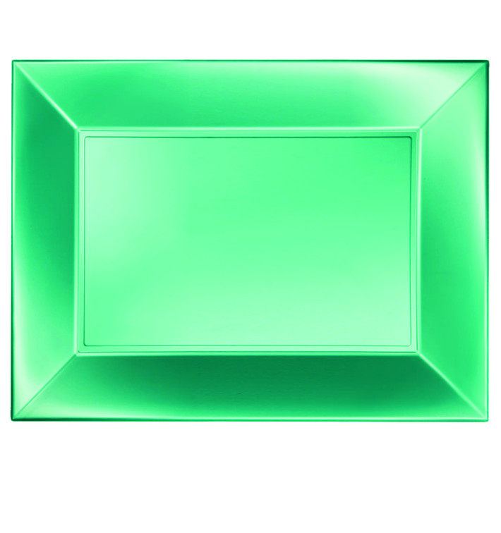 Plastic dienblad microgolfbaar groen "Nice" 34,5x23cm (60 stuks) Plastic dienblad microgolfbaar groen "Nice" 34,5x23cm (60 stuks)