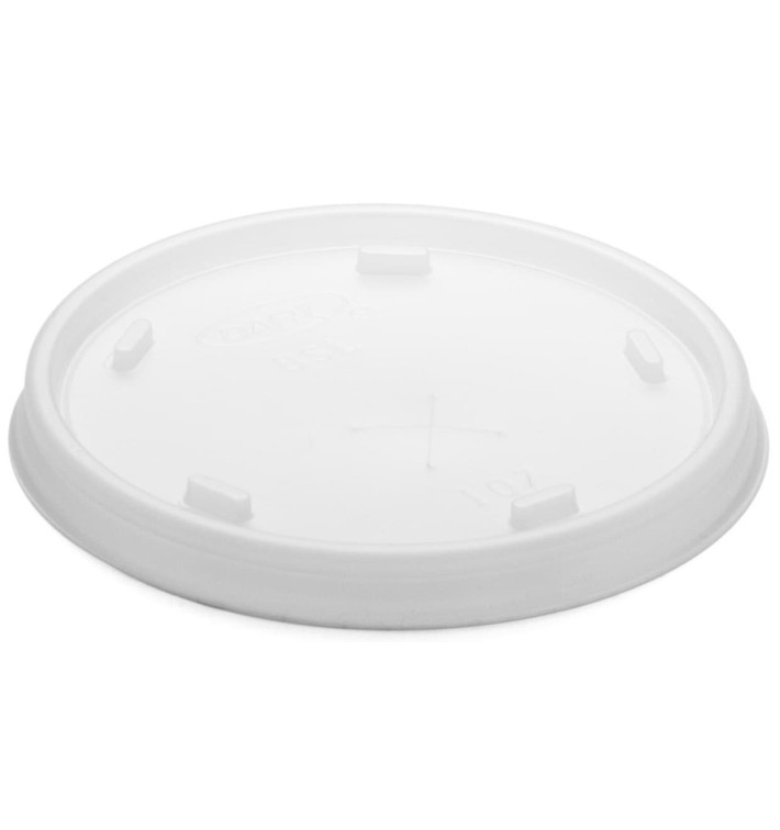 Plastic PS Deksel met rietsleuf transparant Ø8,1cm (1000 stuks)