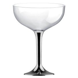 Plastic stam fluitglas niquel chroom 200ml 2P (40 stuks)