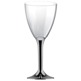 Plastic stamglas wijn niquel chroom verwijderbare stam 180ml (40 stuks)